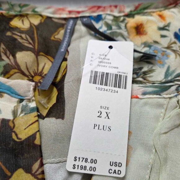 New Plus 2X By Anthropologie The Somerset maxi dress long sleeve chiffon edition - Picture 6 of 11